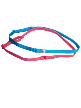 lululemon athletica Double Elastic Headband in Bright Blue & Pink